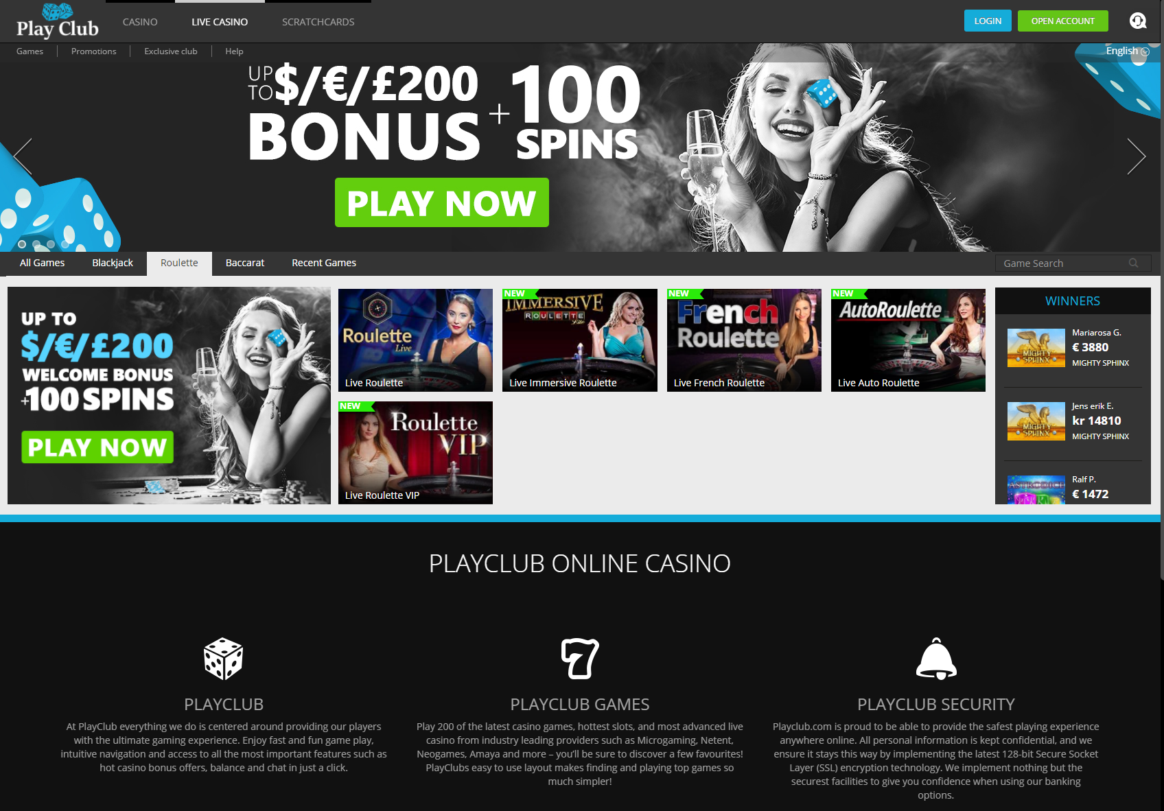 Playclub Live Roulette